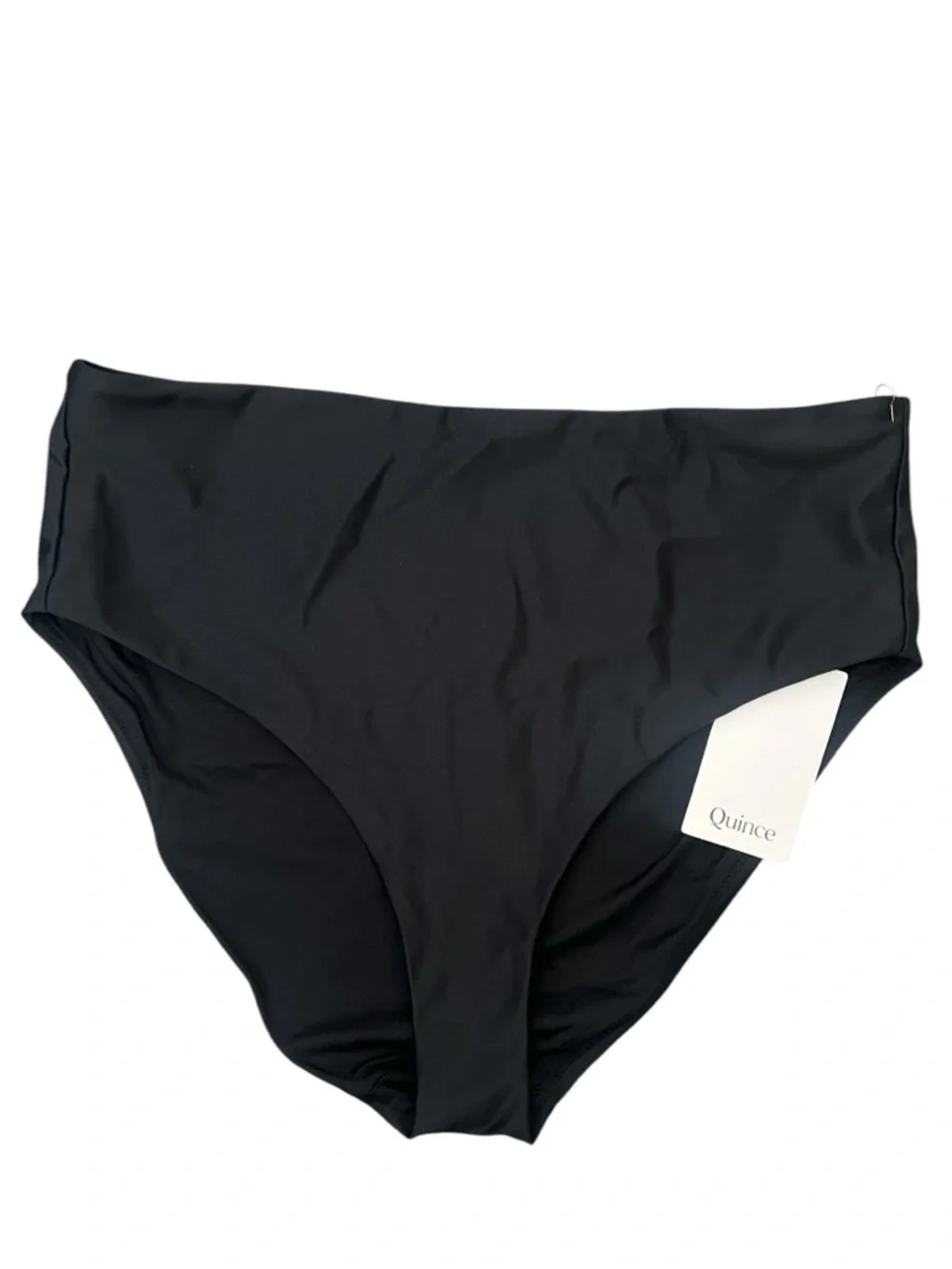 Quince Black High Rise Bikini Bottom XL NWT Classic Swim High Waist - Picture 2 of 9